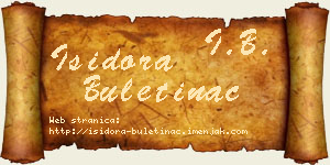 Isidora Buletinac vizit kartica